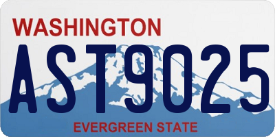 WA license plate AST9025