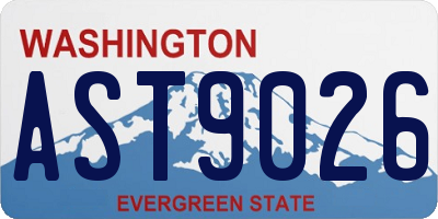 WA license plate AST9026