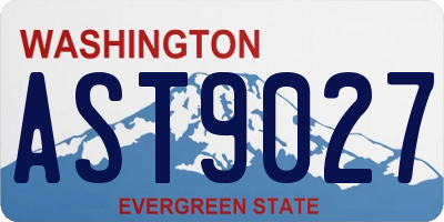 WA license plate AST9027