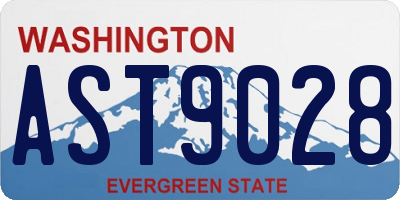 WA license plate AST9028