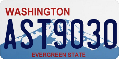 WA license plate AST9030