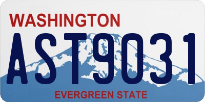WA license plate AST9031