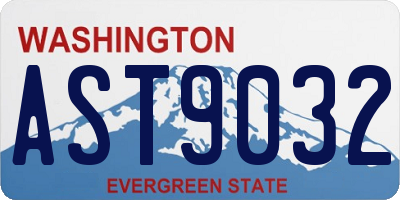 WA license plate AST9032