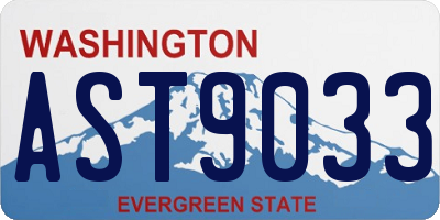 WA license plate AST9033