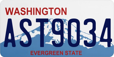 WA license plate AST9034