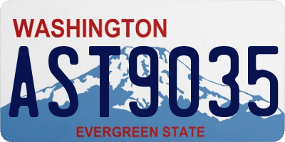 WA license plate AST9035