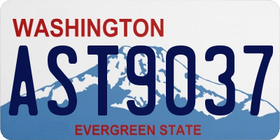 WA license plate AST9037