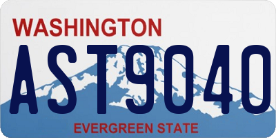 WA license plate AST9040