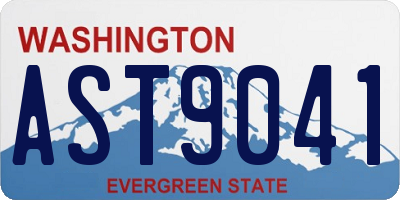WA license plate AST9041