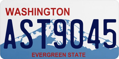 WA license plate AST9045