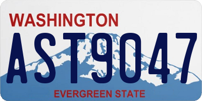 WA license plate AST9047