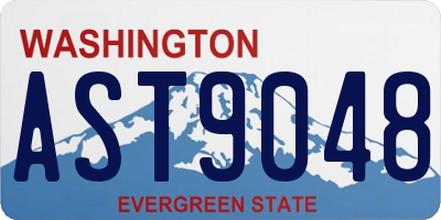 WA license plate AST9048