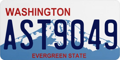 WA license plate AST9049