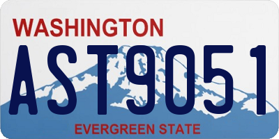 WA license plate AST9051