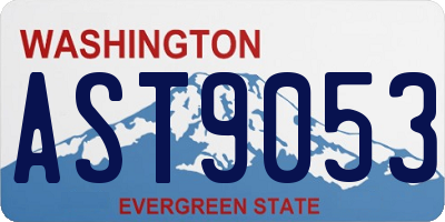 WA license plate AST9053