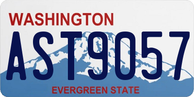 WA license plate AST9057