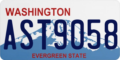 WA license plate AST9058