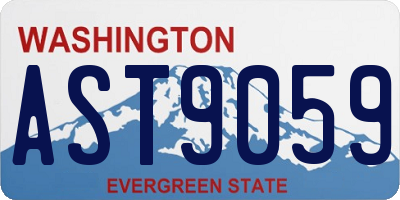 WA license plate AST9059