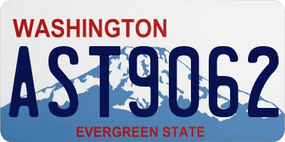 WA license plate AST9062