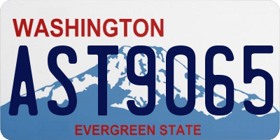 WA license plate AST9065