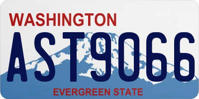 WA license plate AST9066