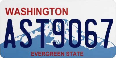 WA license plate AST9067