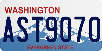 WA license plate AST9070