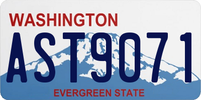 WA license plate AST9071