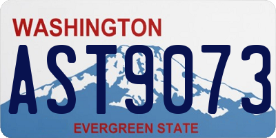 WA license plate AST9073
