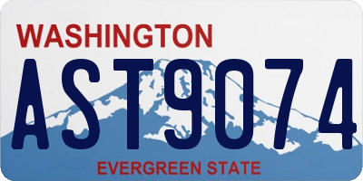 WA license plate AST9074