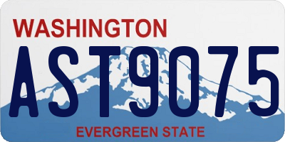 WA license plate AST9075