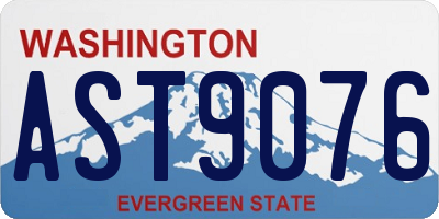 WA license plate AST9076
