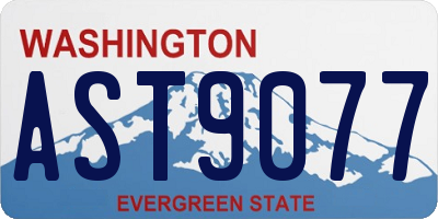 WA license plate AST9077