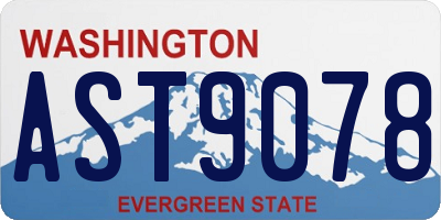 WA license plate AST9078
