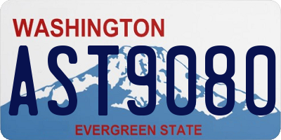 WA license plate AST9080