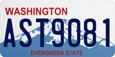 WA license plate AST9081