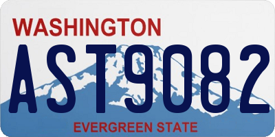 WA license plate AST9082