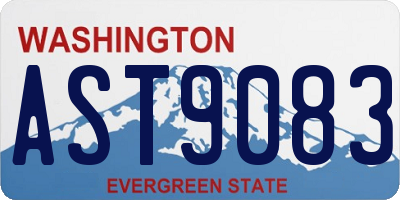 WA license plate AST9083
