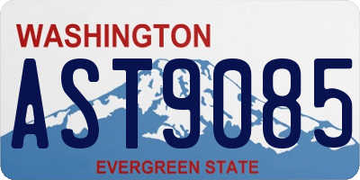 WA license plate AST9085