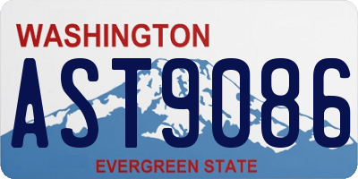 WA license plate AST9086