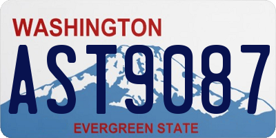 WA license plate AST9087