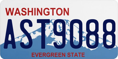 WA license plate AST9088