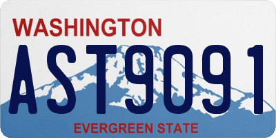 WA license plate AST9091