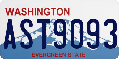 WA license plate AST9093
