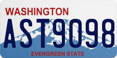 WA license plate AST9098