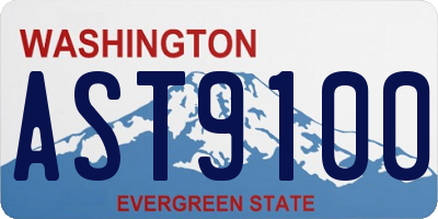 WA license plate AST9100