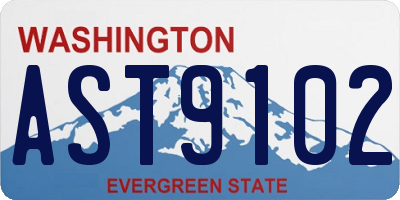 WA license plate AST9102