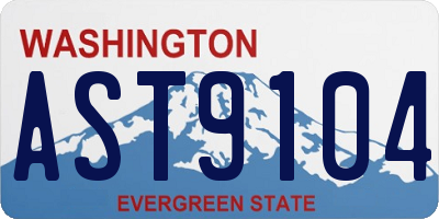 WA license plate AST9104