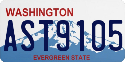 WA license plate AST9105