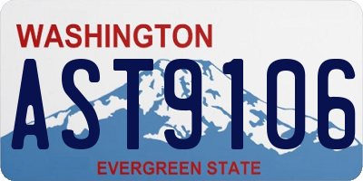 WA license plate AST9106